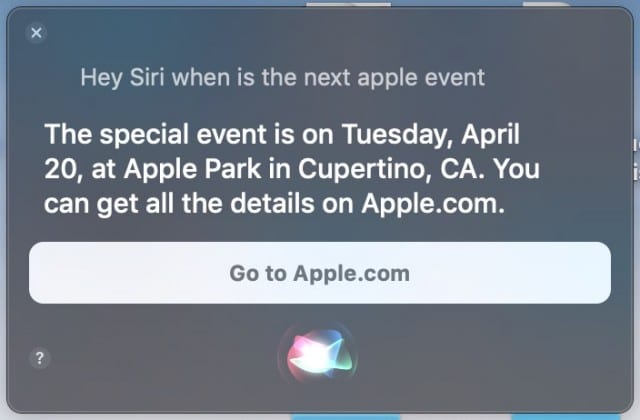 Evento de Apple filtrado por Siri