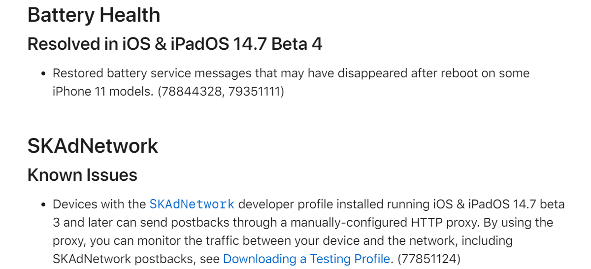 Beta 4 de iOS 14.7 y iPadOS 14.7