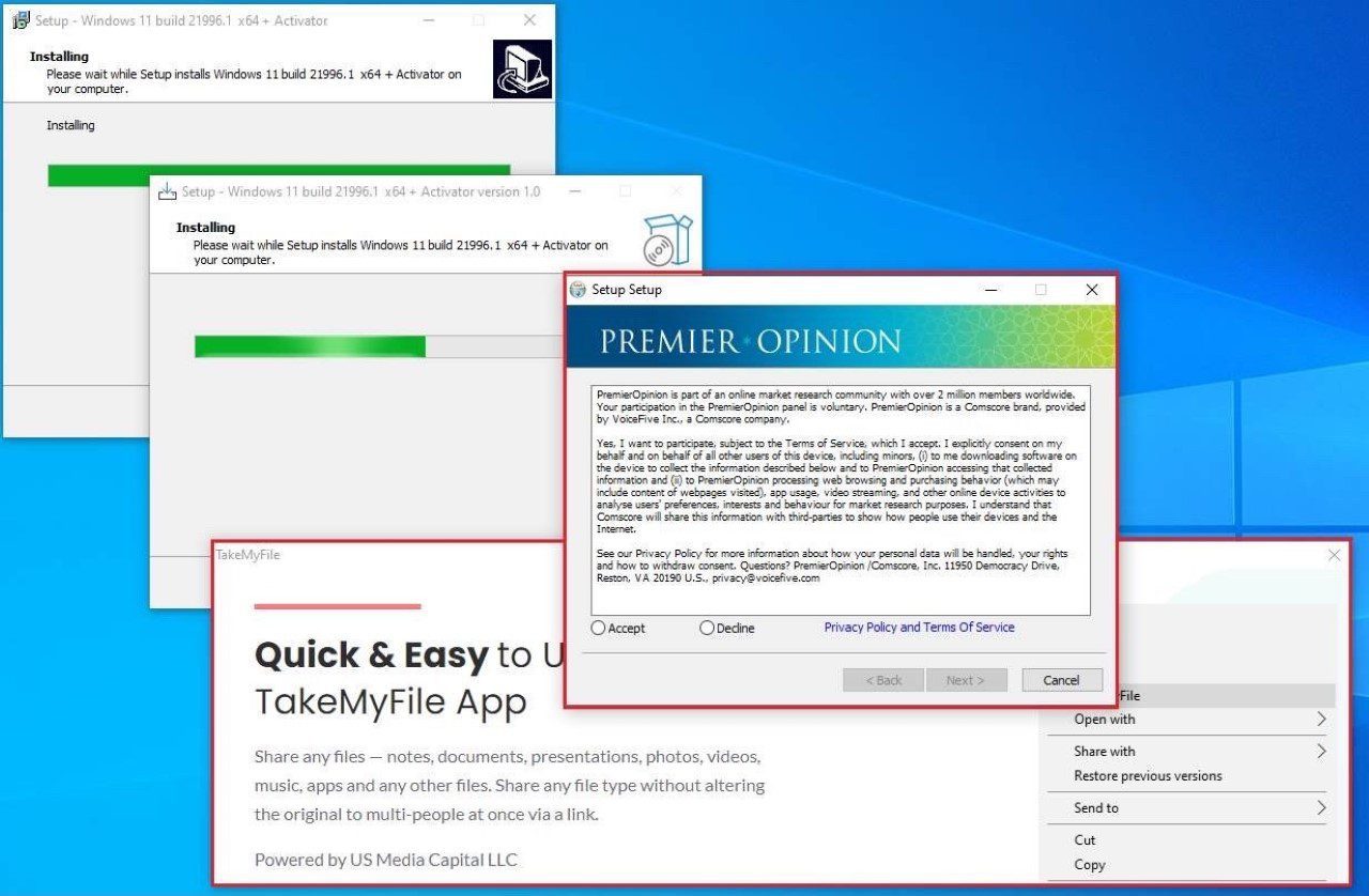 Instaladores de Windows 11 con malware
