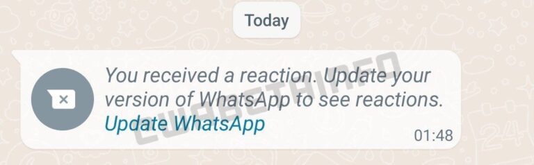 Reacción a mensajes WhatsApp