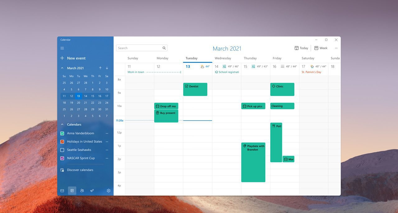 Windows 11 Calendario