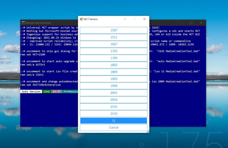 Descargar ISO de Windows 11 con MediaCreationTool.bat