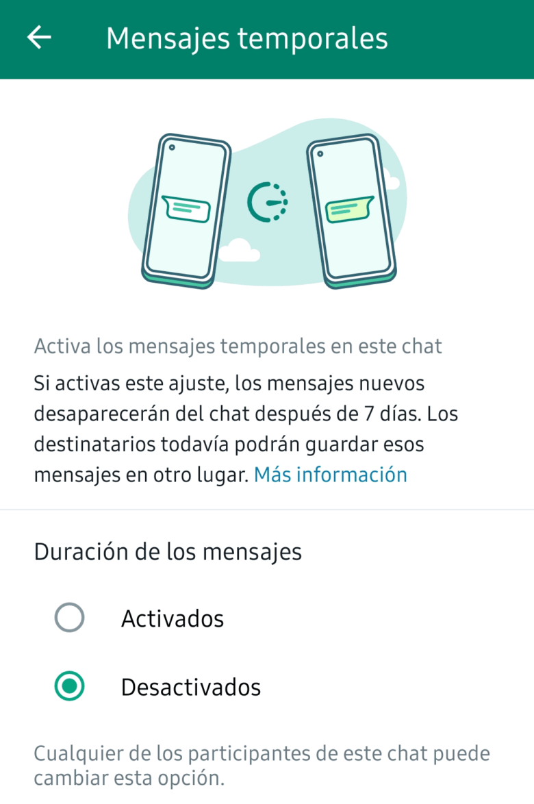 Cómo Activar Los Mensajes Temporales En Whatsapp Cultura Informática 0340