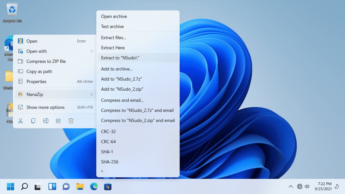 Opciones del Menú contextual de Windows 11