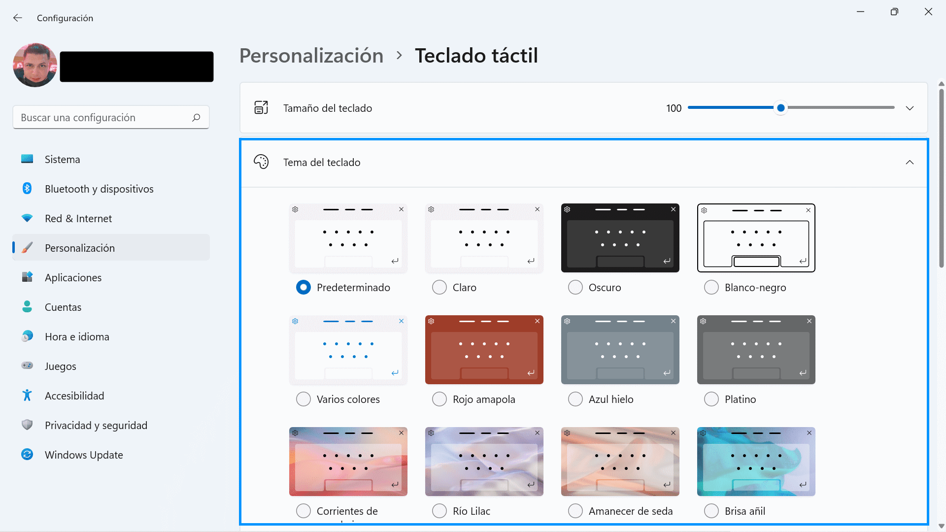 Personalizar el teclado virtual de Windows 11