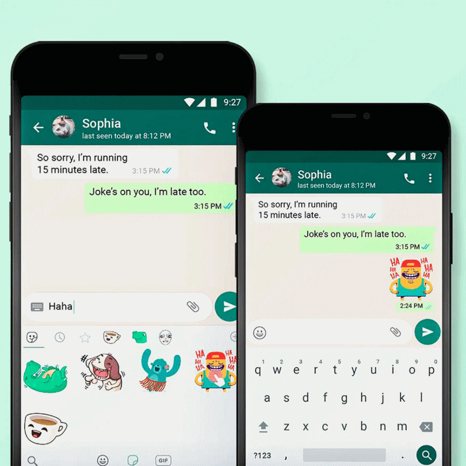 WhatsApp agrega los stickers contextuales