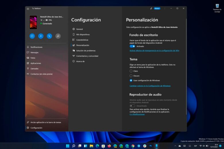 Nueva interfaz de la aplicación Tu Teléfono