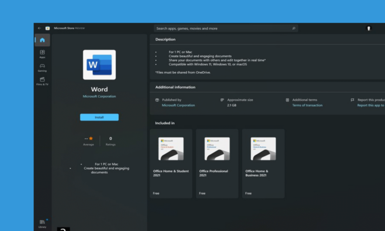 Aplicaciones de Office en Microsoft Store