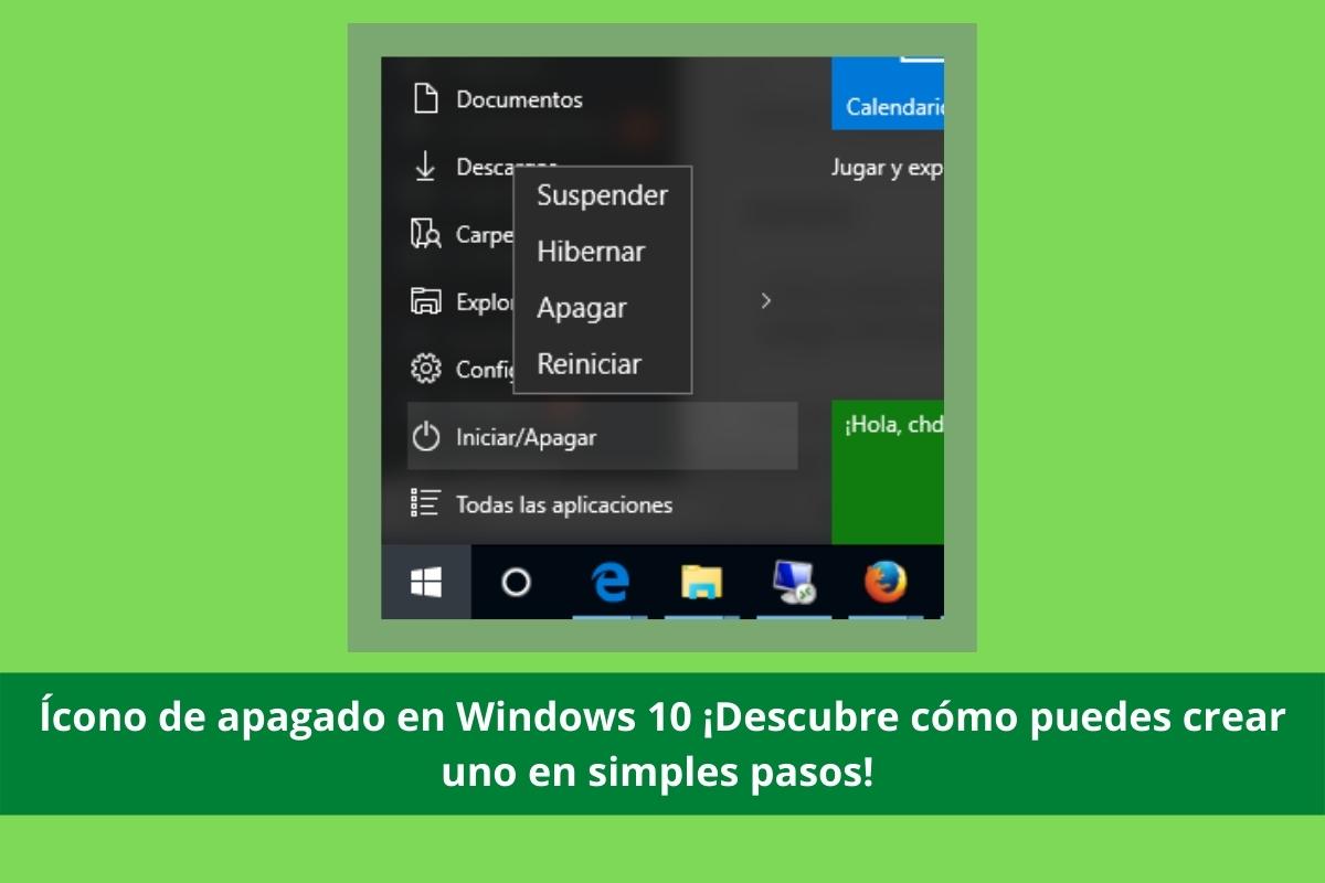 Icono de apagado en Windows 10