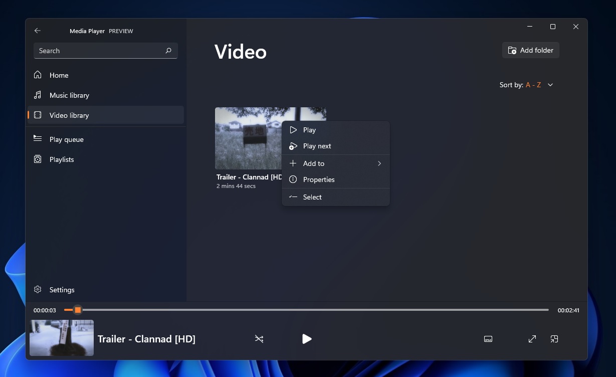 Nuevo Windows Media Player para Windows 11