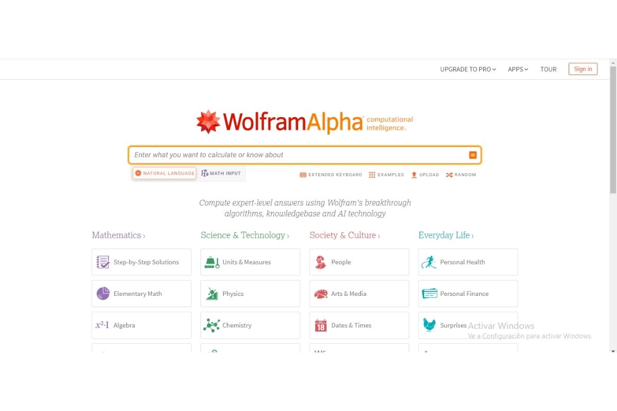 Motores de búsqueda alternativos WolframAlpha