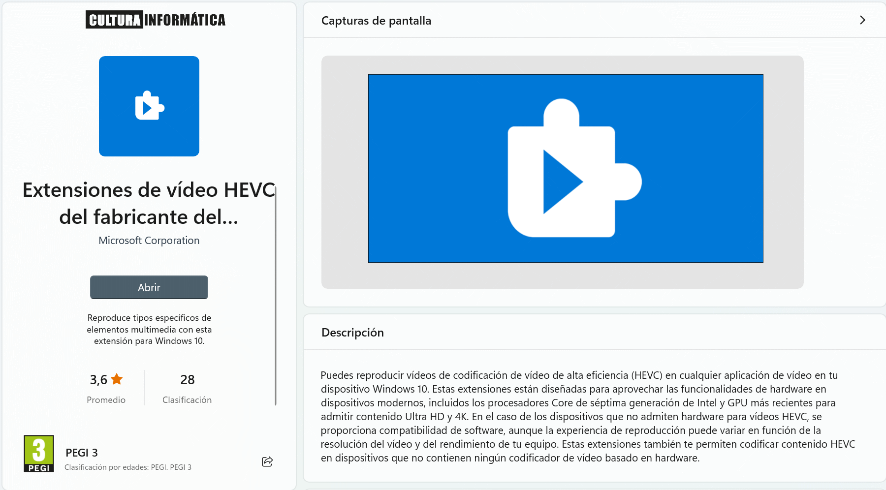 Cómo instalar el códec HEVC en Windows