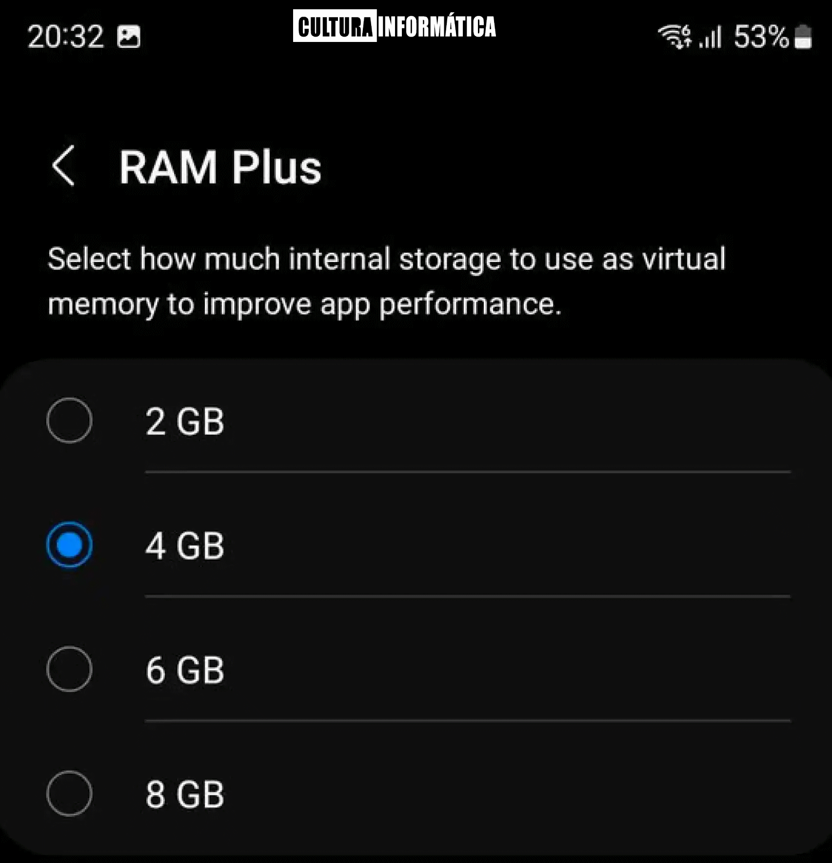 Memoria RAM virtual de Samsung