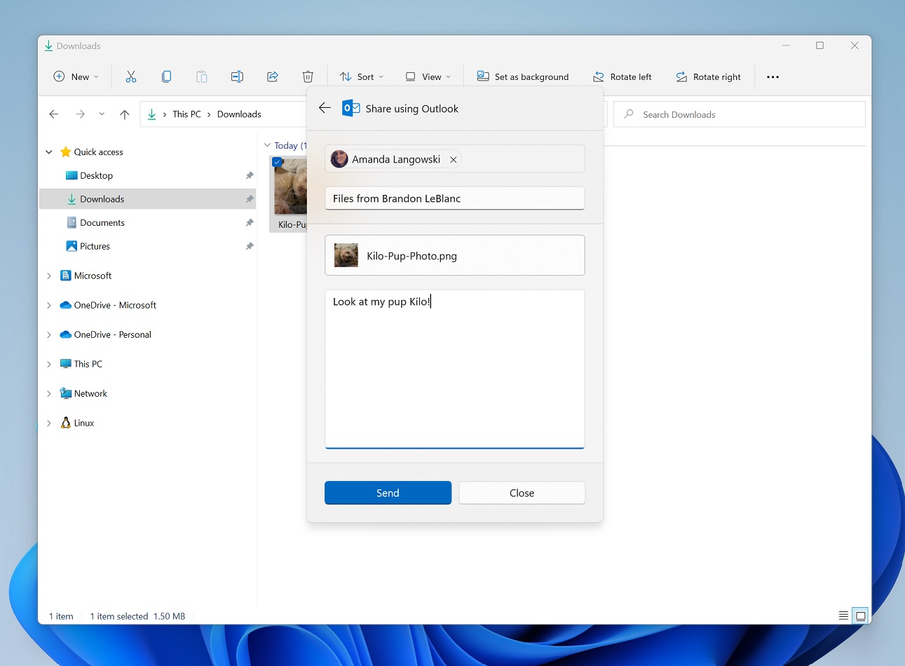 Sincronización de Outlook con el Explorador de archivos