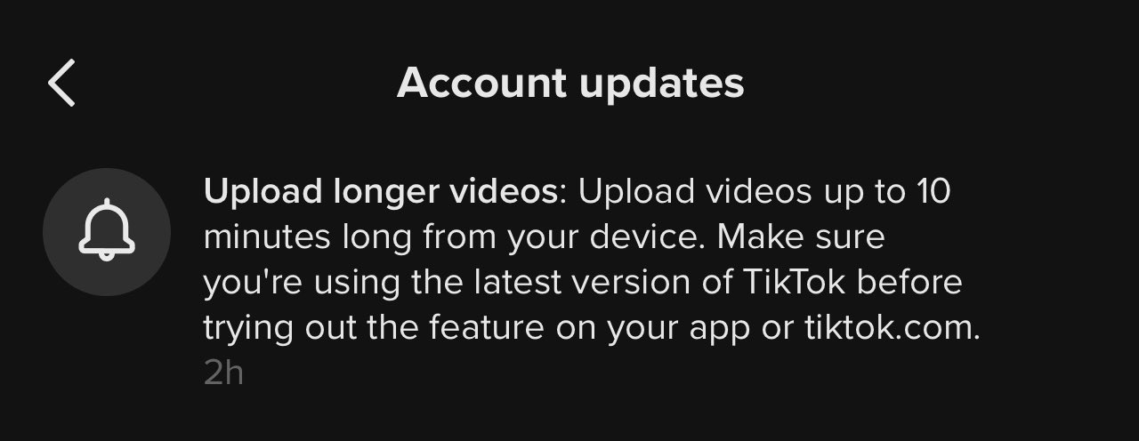 TikTok permitirá subir videos de 10 minutos de duración
