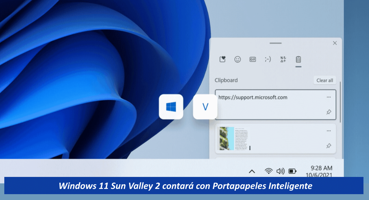 Windows 11 Sun Valley 2 contará con Portapapeles inteligente