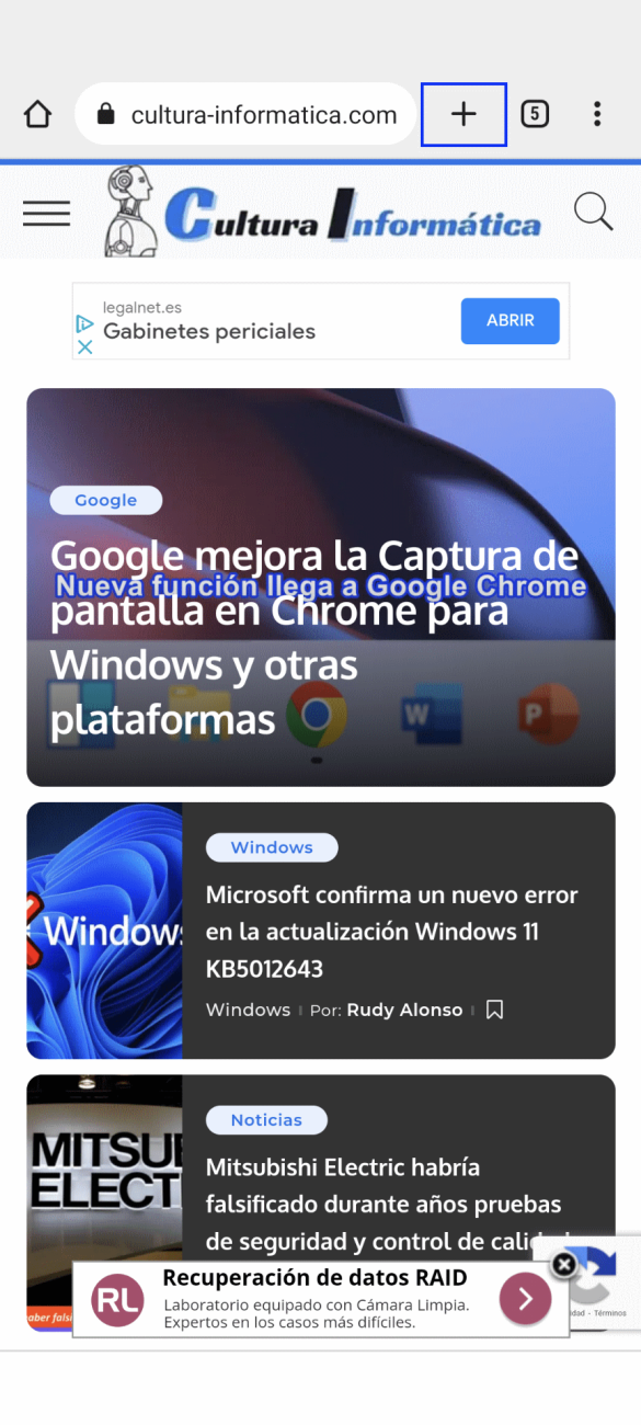 Función Adaptive Button en Chrome para Android
