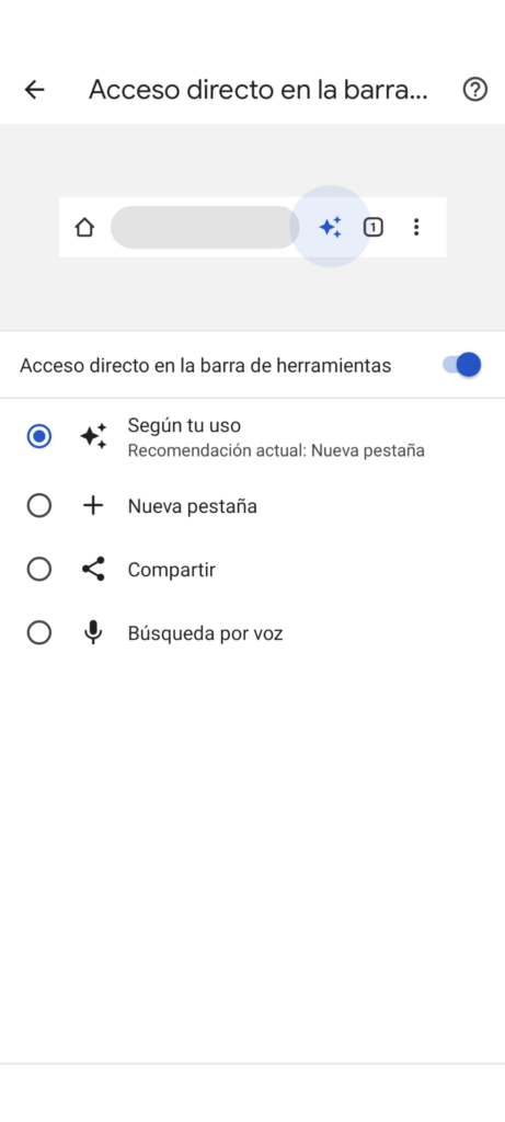 Función Adaptive Button en Chrome para Android