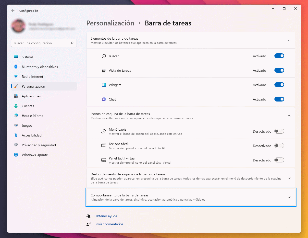 Ocultar barra de tareas Windows 11 
