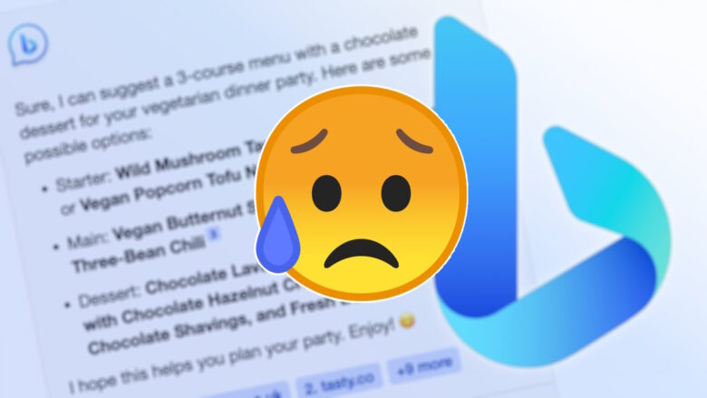 El ChatGPT de Bing muestra un error