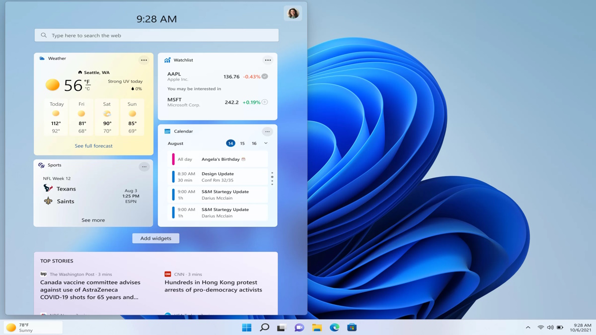 Microsoft agregará nuevas funciones a los Widget de Windows 11
