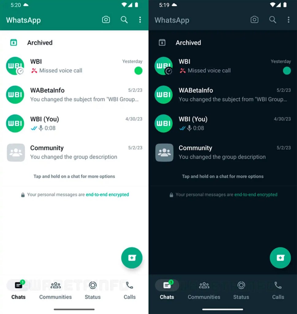 WhatsApp para Android agrega una nueva barra de herramientas