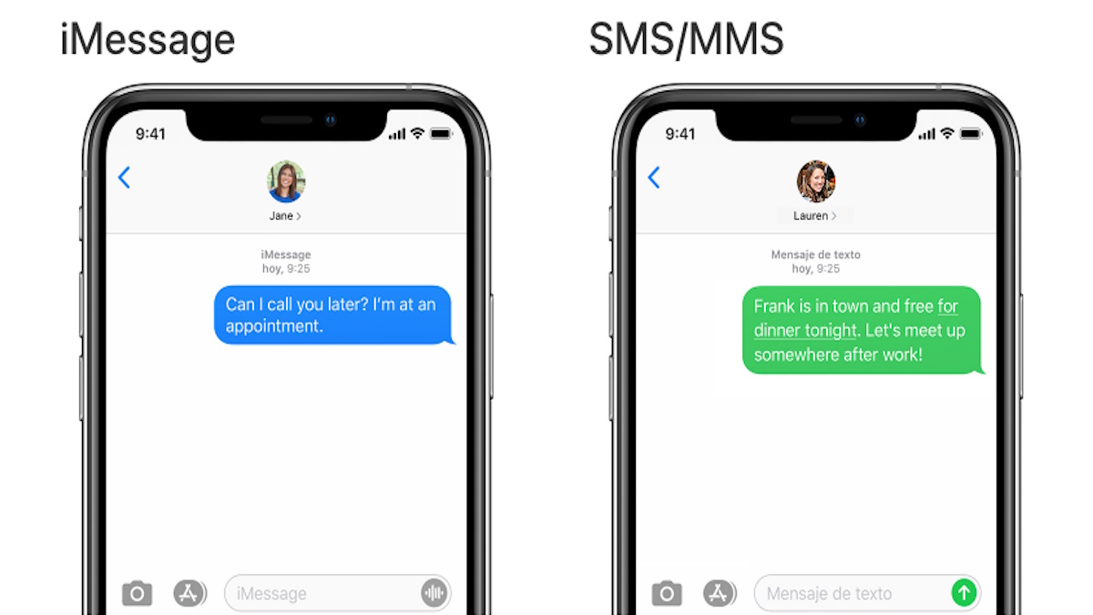 Conoce las diferencias entre iMessage y SMS/MMS