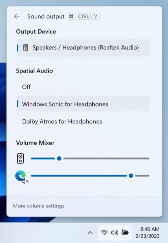 Nuevo mezclador de volumen en Windows 11