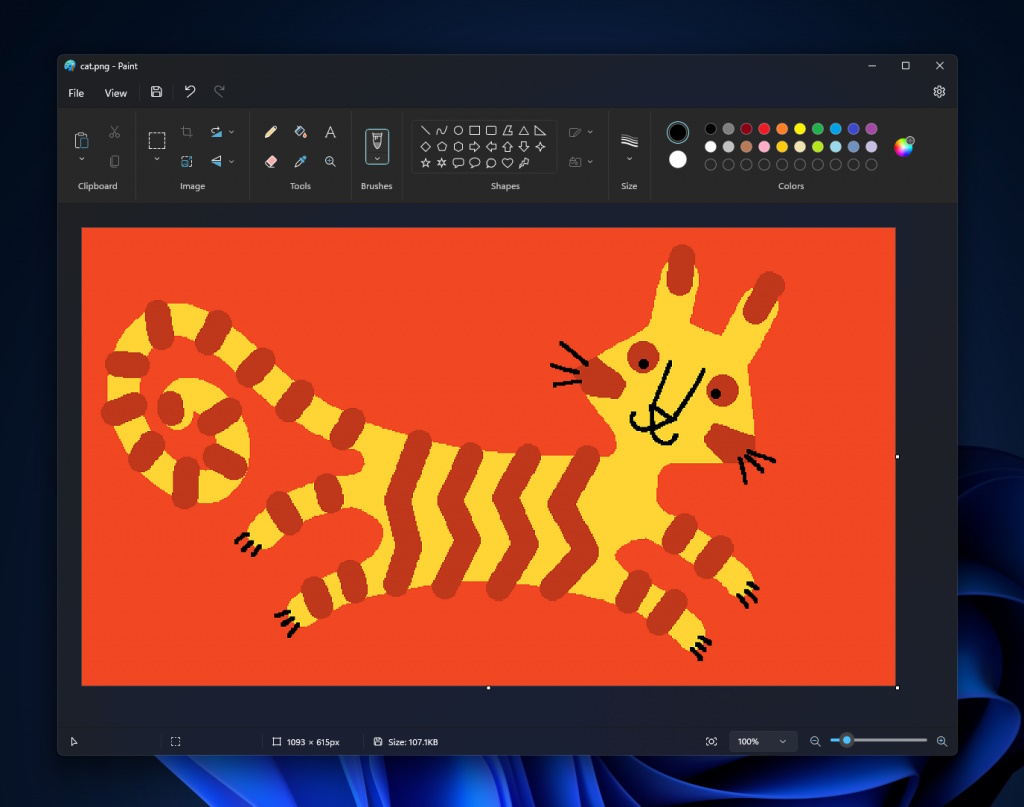 Actualización de la aplicación Paint en Modo oscuro en Windows 11