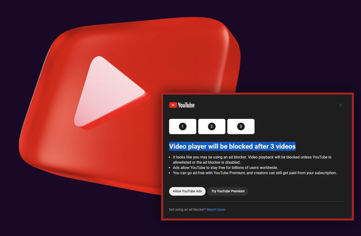 YouTube endurece la guerra contra los bloqueadores de anuncios
