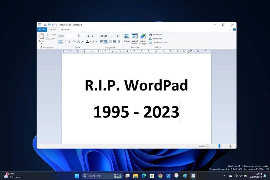 Historia de WordPad