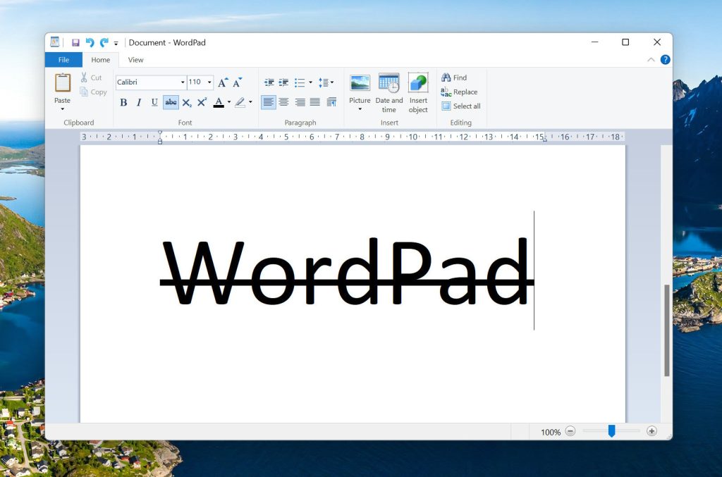 Historia de WordPad