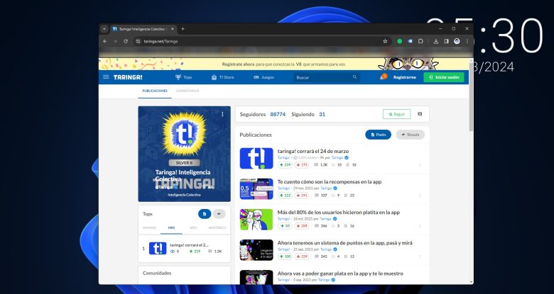 Taringa! Cierra sus puertas el 24 de marzo de 2024