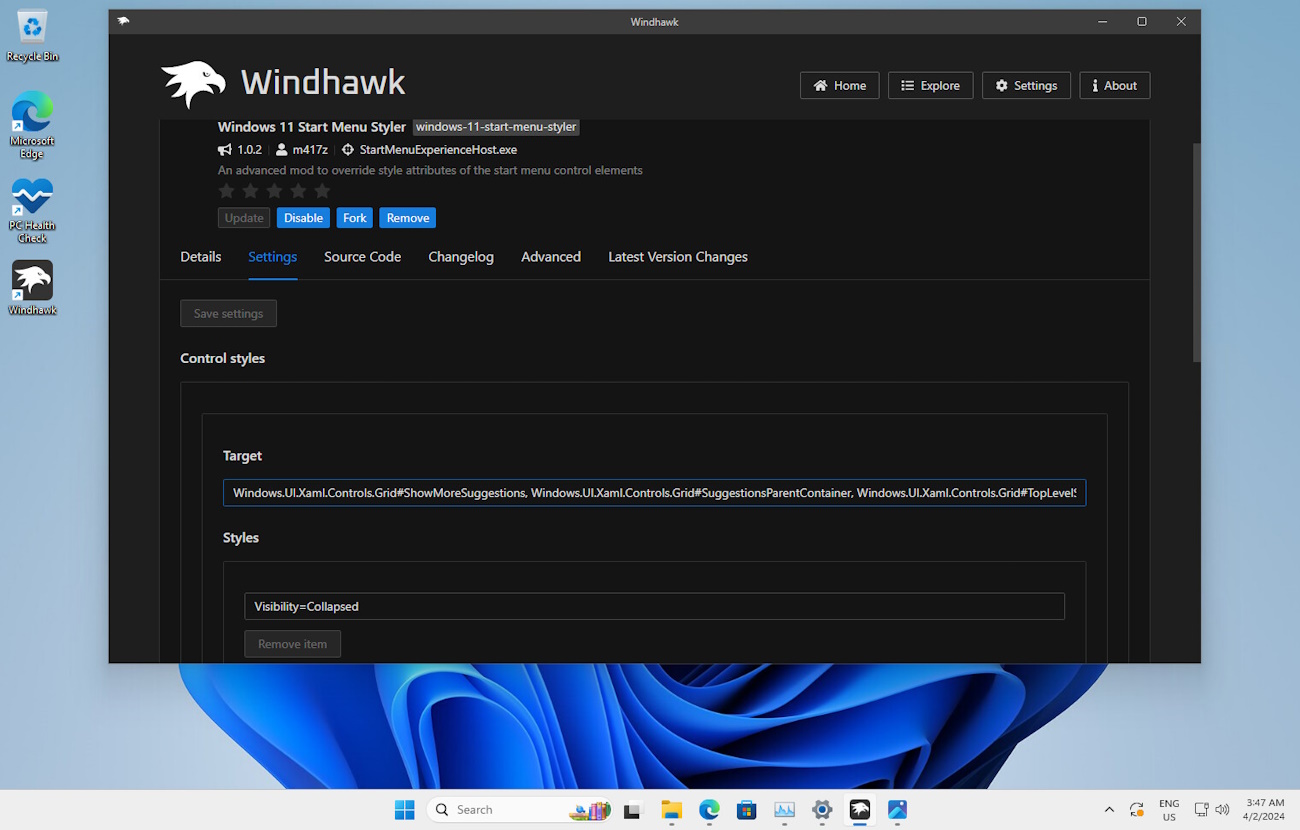 Personaliza el Menú Inicio de Windows 11 con el Mod Windhawk