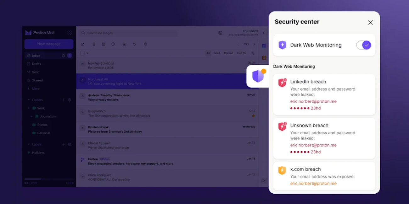 Proton Mail Eleva la Seguridad con Monitoreo de la Dark Web