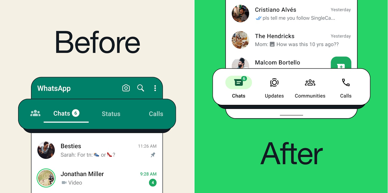 WhatsApp agrega nueva barra de navegación