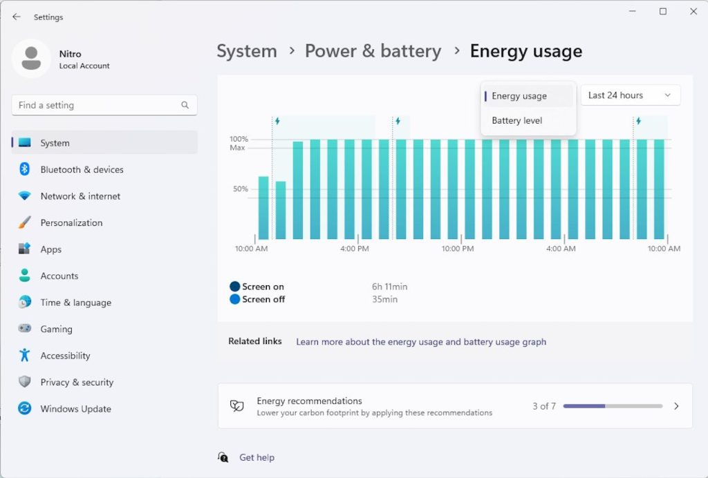 Cuánto consume de energía tu PC con Windows 11