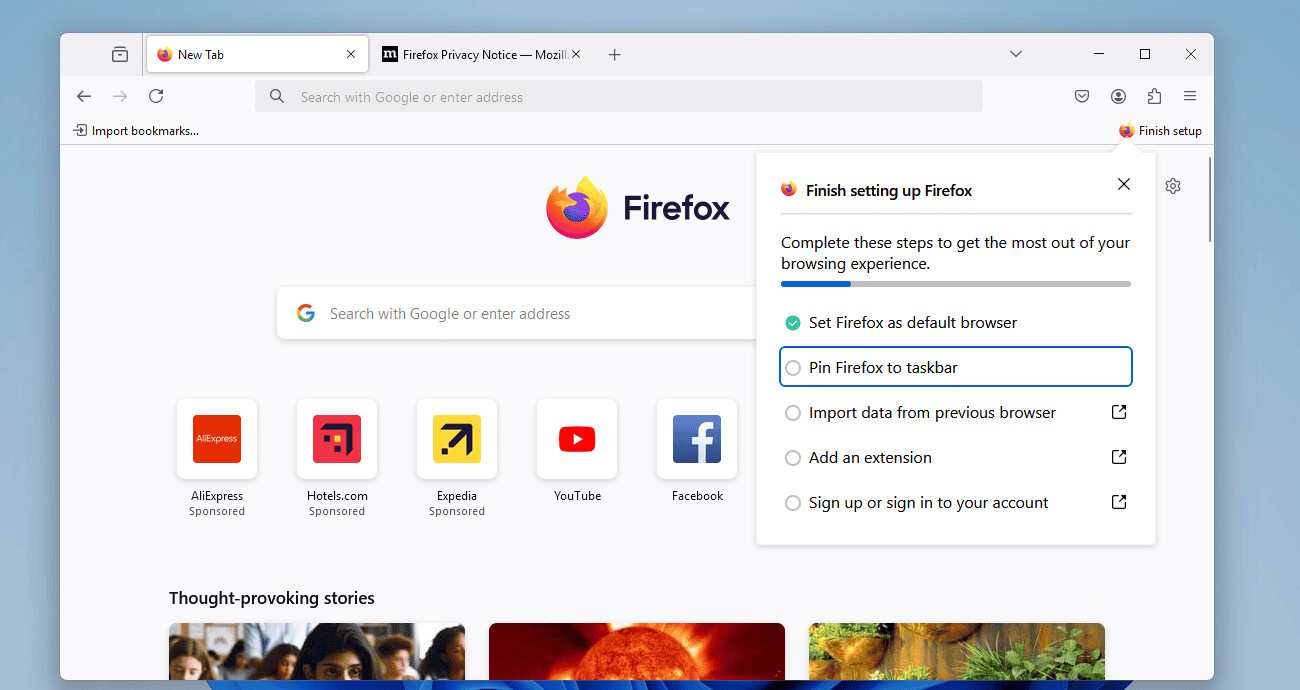 Firefox navegador predeterminado de Windows 11