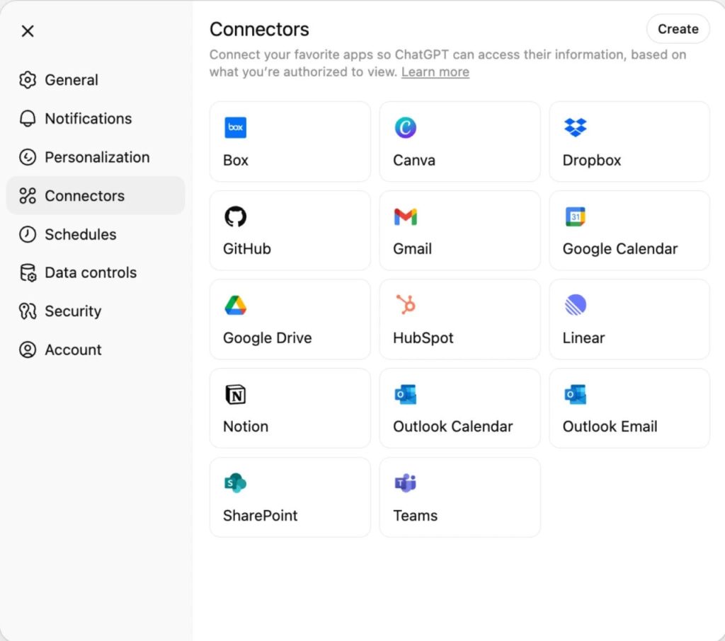 ChatGPT ahora se conecta con Google Apps, Teams y Dropbox