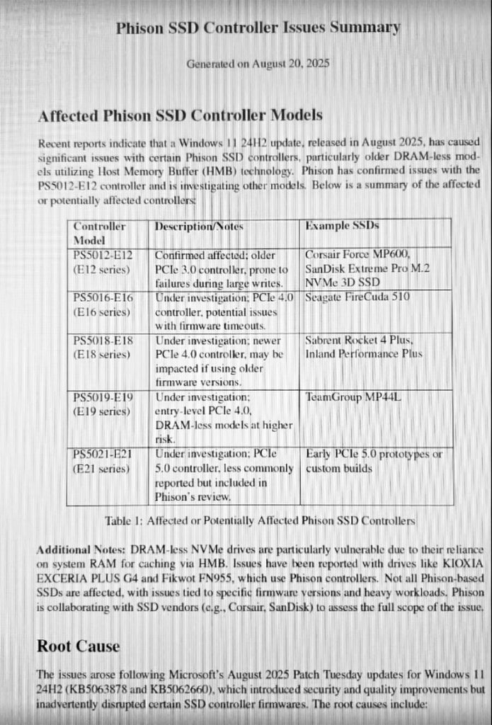 Documento falso que relaciona a Phison 