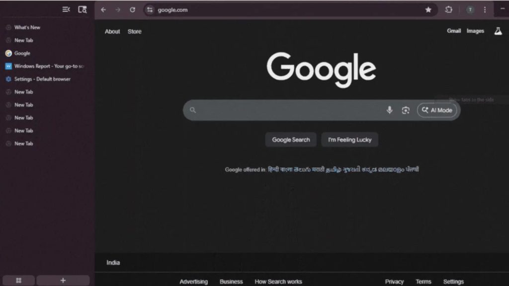 Pestañas verticales en Google Chrome