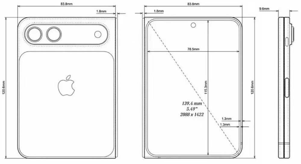 Medidas del nuevo iPhone Fold