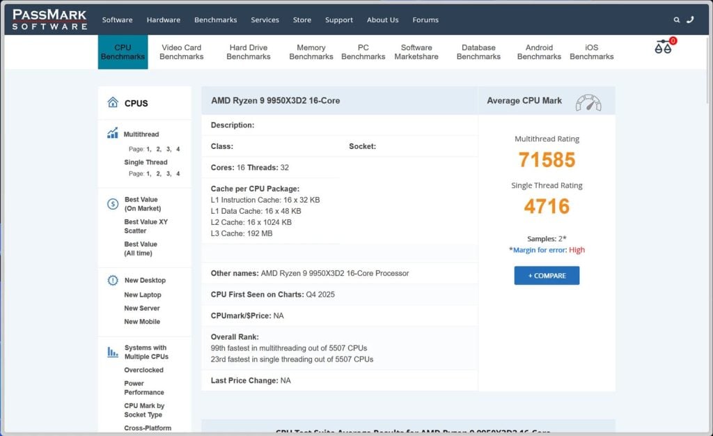 Nuevo Ryzen 9 9950X3D2