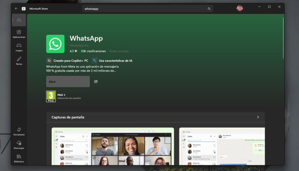 Restaurar el antiguo cliente de WhatsApp en Windows