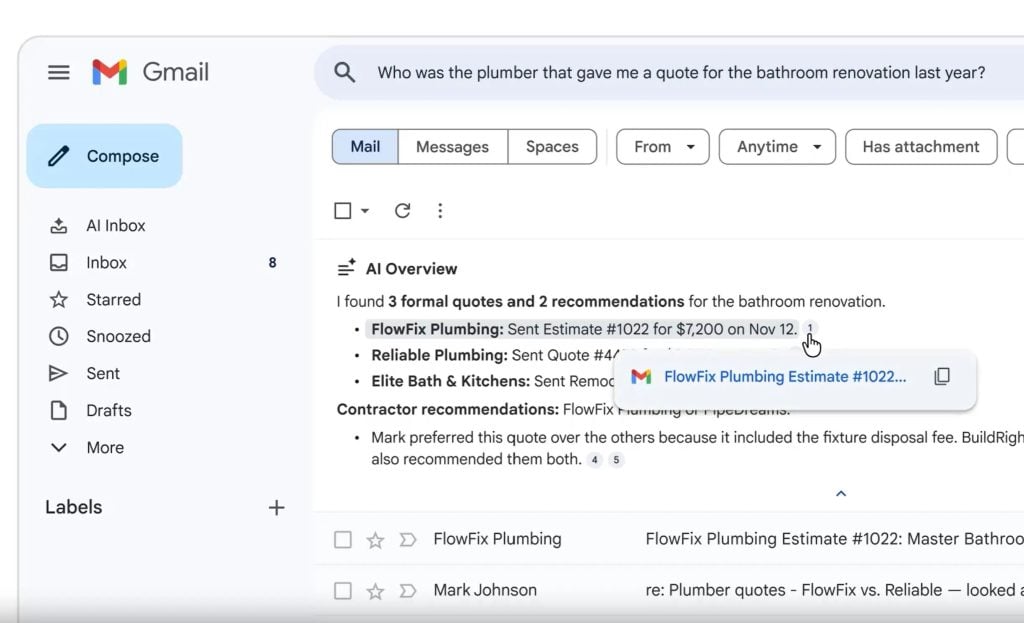 Gemini 3 llega a Gmail