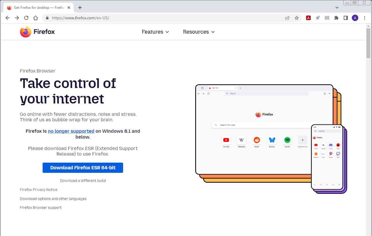 Firefox en Windows 7