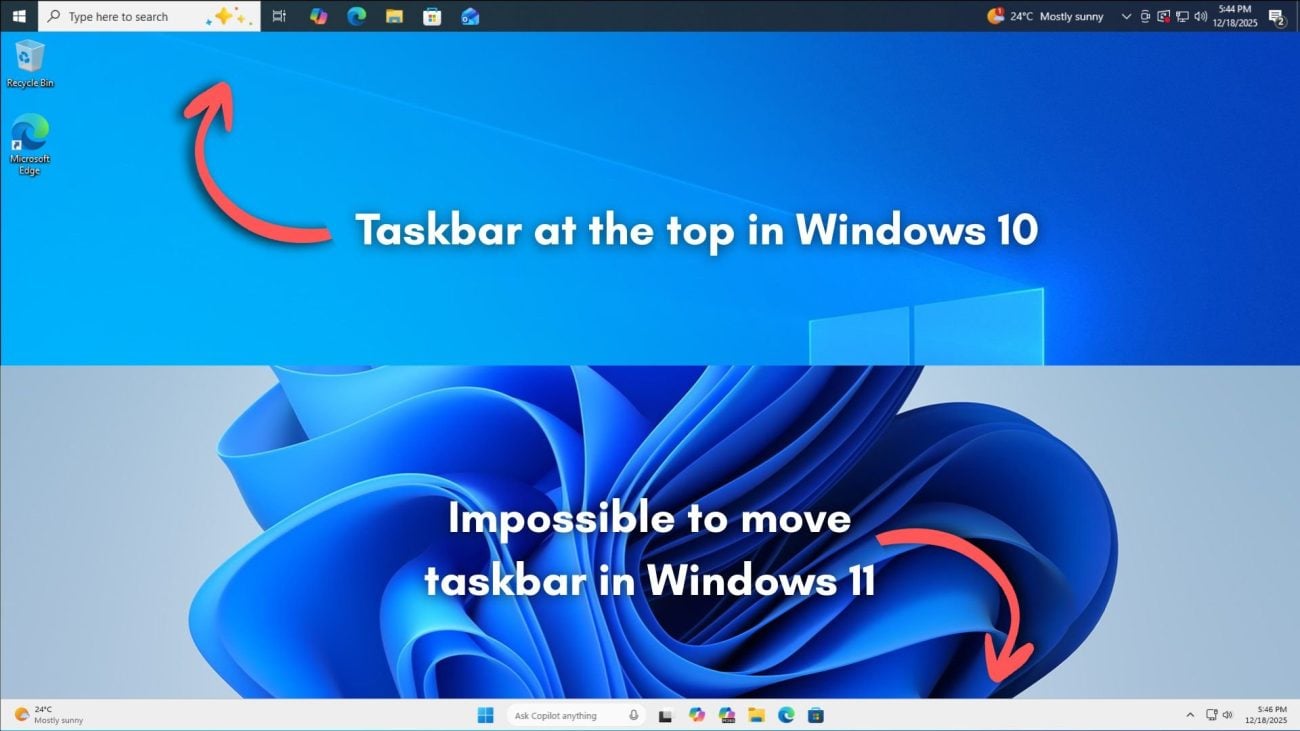 Microsoft permitirá mover la barra de tareas en Windows 11