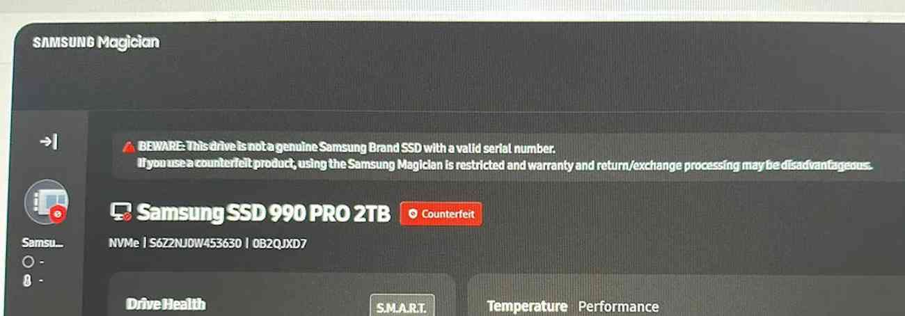 Samsung 990 PRO falsa