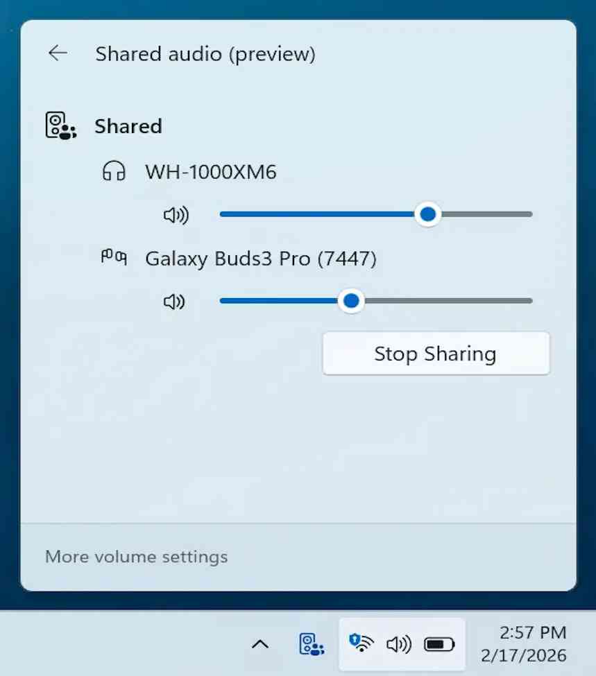 Audio compartido en Windows 11