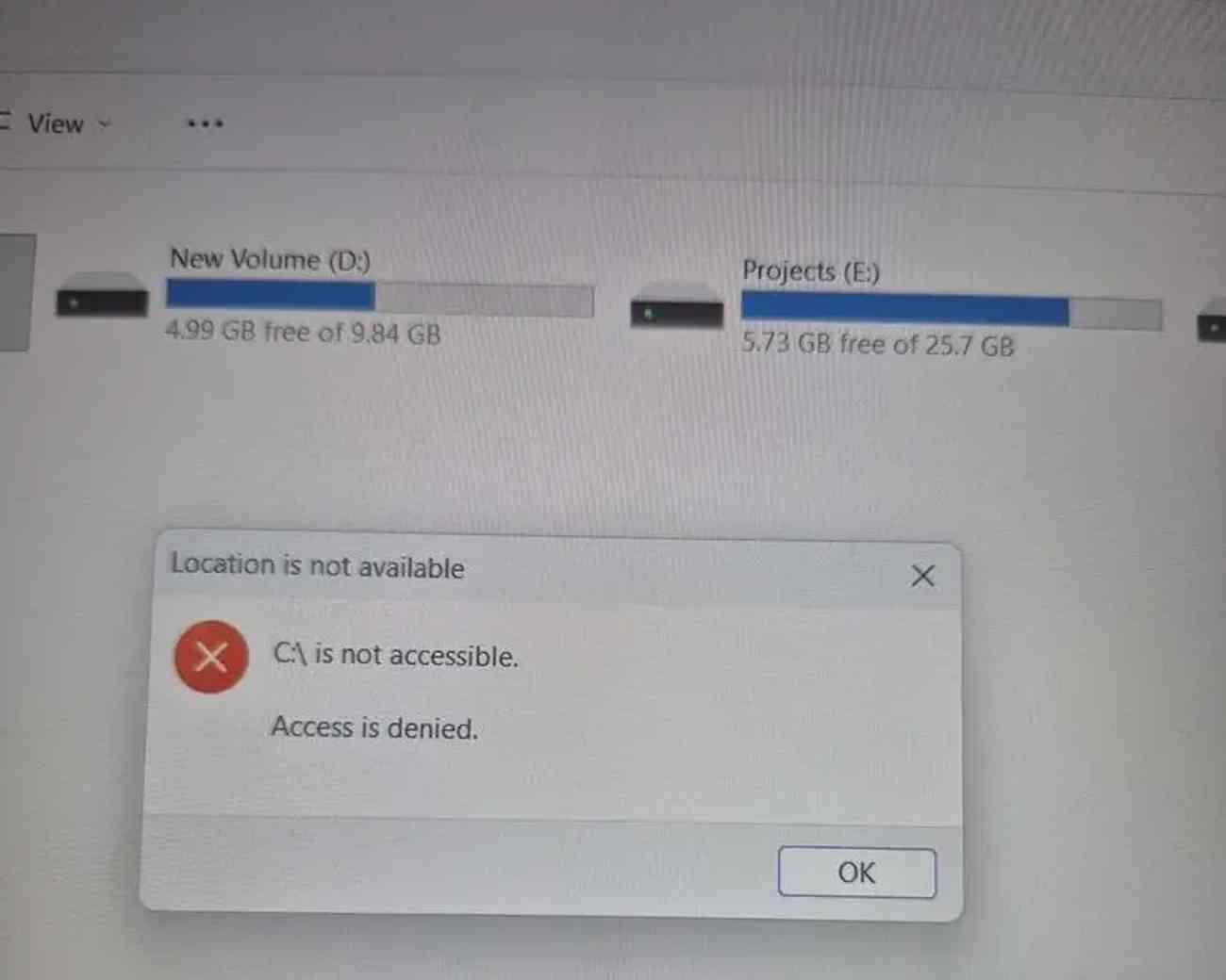 Bloqueo en la Unidad C en Windows 11